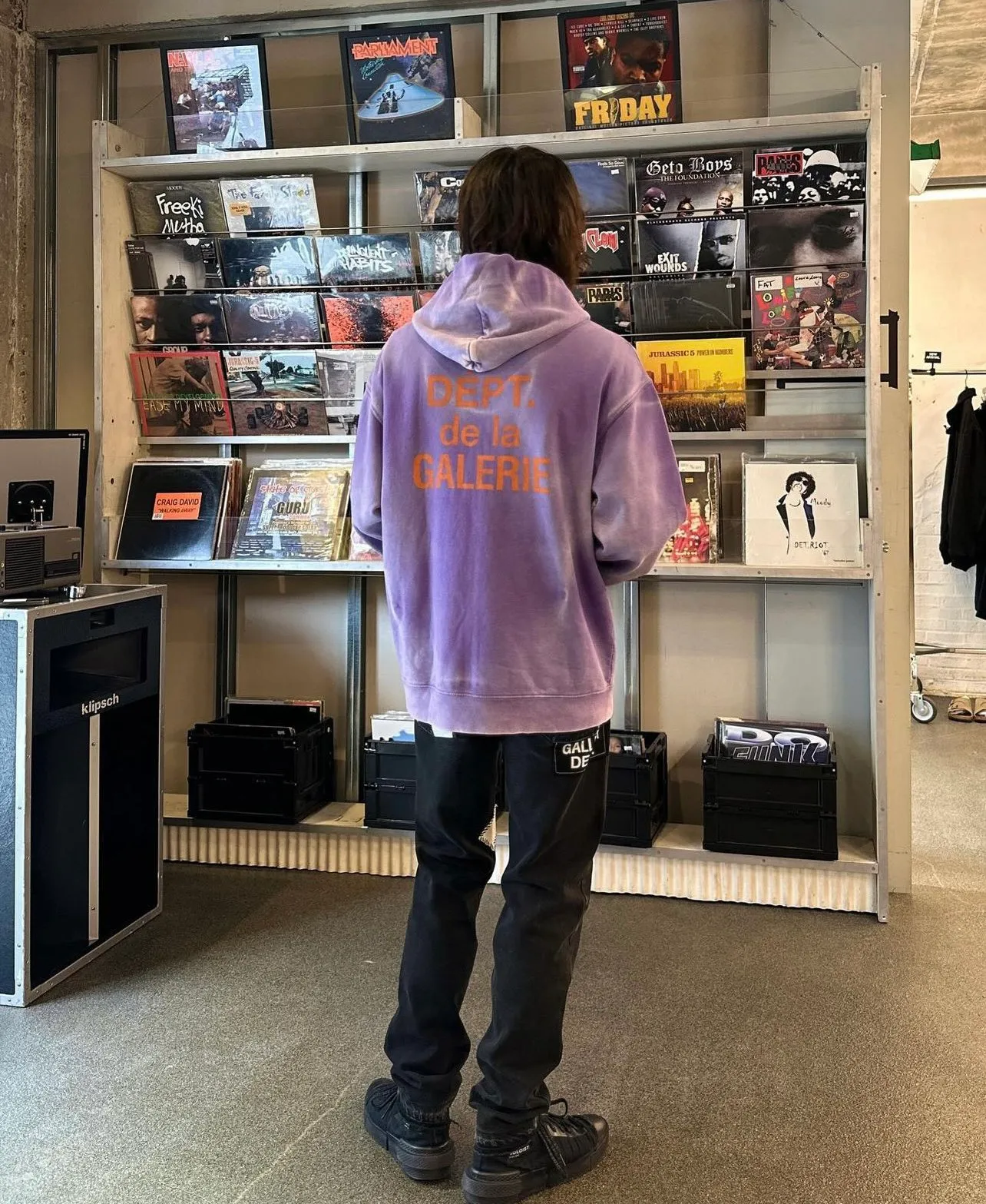 The same style as the owner GALLERY DEPT. FRENCH ZIP HOODIE water corrugated French zipper hole hoodie, sun washed purple, washed purple S-XL, ready-to-wear dyeing, hand-stitched and heavy-weighted, faded, super-heavy washing, hand-hanging holes, bone edges turned white, molded and customized with G LOGO zipper